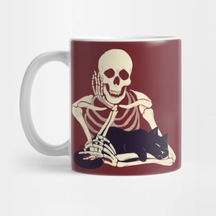 Cat and Skeleton Mug